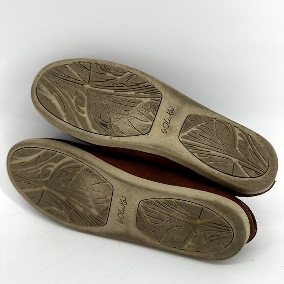 OluKai Nohea Loafers Nubuck Leather EverFit Dri-Lex Slip On Round Tan Brown 8.5 - Picture 7 of 7